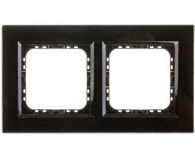 SONATA Ramka podwójna czarne szkło / czarna R-2RGC/32/25