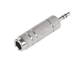 Przejście JACK wtyk 3.5mm - gniazdo 6.3mm stereo metalowe