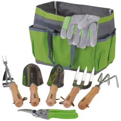 Draper 08997 Stainless Steel Garden Tool Set with Storage Bag (8 Piece)