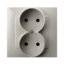 SZAFIR Gniazdo podwójne kompletne z ramką kaszmirowy beż GP-2Z/83