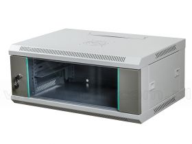 Szafa rack 4U, wisząca, 19", 450mm gł., drzwi szklane