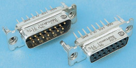 Złącze D-Sub 25-pinowe Męski Proste Montaż na panelu raster 2.77mm Złoto