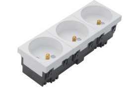 tehalit.GB-EG Gniazdo 2P+Z 33° 3-krotne 45x45mm bezhalogenowe biały EER3339010 HAGER