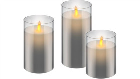 Zestaw 3 Świec Led Z Prawdziwego Wosku W Słoiku