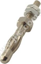 1052-12 Wtyk lamelkowy 4mm, nieizolowany z gwintowanym trzonkiem M3, ELECTRO-PJP, 105212