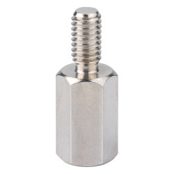 R-TECH 524382 Hex Threaded M-F Spacer Brass 7mm A/F M4 12mm - Pack Of 25