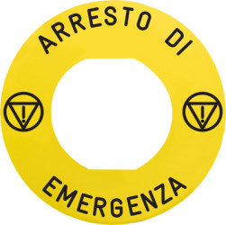 Label, Ø 60 mm, round, for emergency stop pushbutton, ZBY9630M