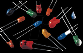 Tantalum capacitor, Rm 5, 100 µF/16 V