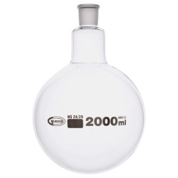 Glassco Jointed Round Bottom Glass Flask with Short Neck 2L, 24/29 Pack of 10