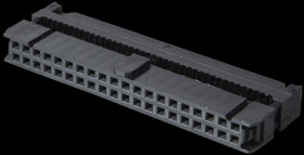 40-pin IDC socket with strain relief