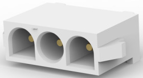 Pin header, 3 pole, pitch 6.35 mm, straight, white, 350789-3