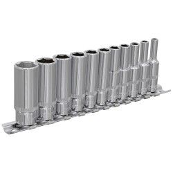 Sealey AK2671 Socket Set 11pc 1/4&quot;sq Drive 6pt Deep Walldrive Imperial