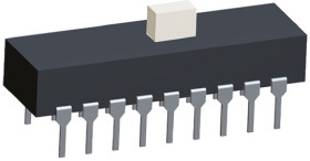 Przełącznik suwakowy, DPDT, montaż PCB, 115V, 300 mA przy 115 V AC, -40 → +80°C, TE Connectivity