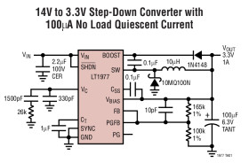 High Voltage 1.5A, 500kHz Step-Down Switching Regulator with 100µA Quiescent Current