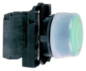 Przycisk kompletny ziel. wystający O 22 z sam. powr., 1NO bez ozn. XB5AP31