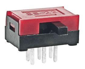 Przełącznik suwakowy, DPDT, montaż PCB, 100 mA przy 30 V DC, -15 → +60°C, NKK Switches