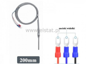 Sonda temp. PT100 5x200mm -200-450 st.C 2m