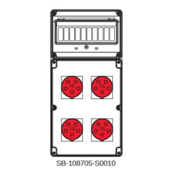 Rozdzielnica 4x5x16A INA=32A IP54 SB-108705-S0010-54