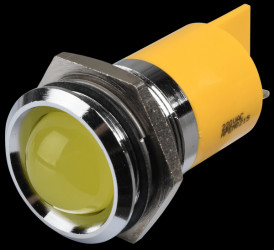 Q22P1CXXY220E Indicator LED, 220 V AC, 22 mm, FASTON, yellow/BrC