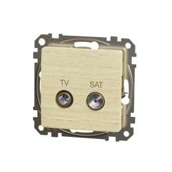 Gniazdo TV/SAT przelotowe (7dB), brzoza, efekt drewna, Sedna Design i Elements SDD180474S