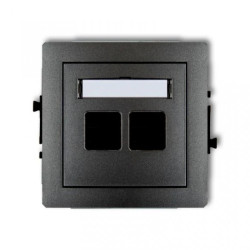 DECO Mechanizm gniazda komputerowego podwójnego bez modułu grafitowy 11DGM2p PT-GN-DE-80-30-ND-00