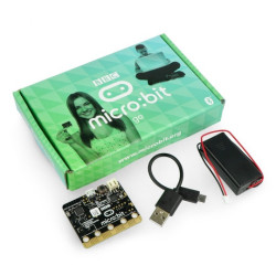 BBC micro:bit Go rozszerzony - moduł edukacyjny, Cortex M0, akcelerometr, Bluetooth, LED 5x5 + akcesoria