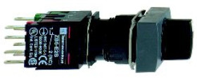 Przełącznik piórkowy czarny prost., pokrętło O 16 2- poz. stab., 1 NO+ 1 NC XB6DD225B