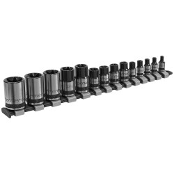 Sealey AK618B TRX-Star Socket Set 14pc 1/4&quot; 3/8&quot; &amp; 1/2&quot;SqDrive E4-E24 Blk Series
