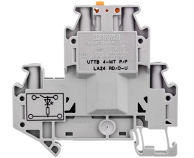 Złączka przelotowa 4-przewodowa z odłącznikiem nożowym 4mm2 szara UTTB 4-MT P/P LA 3046773