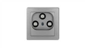 Deco Gniazdo Multimedialne 3F Data (Vectra) Srebrny Metalik 7Dgmv