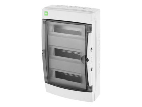 Rodzielnica hermetyczna natynkowa 36 modułowa 3x12M drzwi transparentne IP65 GALANT PLUS RN N+PE 1607-01 ELEKTRO-PLAST NASIELSK