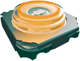 Short-stroke pushbutton, 1 Form A (N/O), 50 mA/28 V, illuminated, orange, actuator (transparent), 4 N, SMD, 3006.2115
