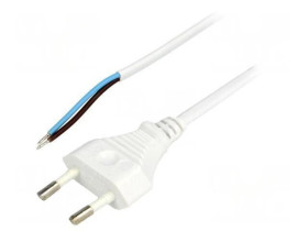 S1-2/07/2.5WH Kabel: 2x0,75mm2, CEE 7/16 (C) wtyk, 2,5m