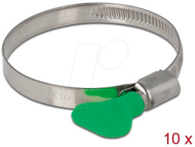 19453 Hose clips with wing nut, 50 - 70 mm, 10 pieces