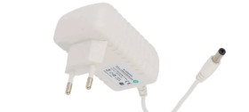 POSB12100A-WH Zasilacz adapter biały 12W 12V/1A, CEE7/16 wtyk DC 2.1/5.5(+)