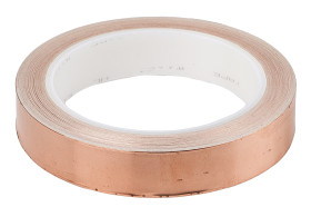 Taśma metalizowana szerokość 19.1mm Taśma miedziana grubość folii 0.04mm 3M wytrzymałość termiczna +155°C Brak 3,8 N/cm