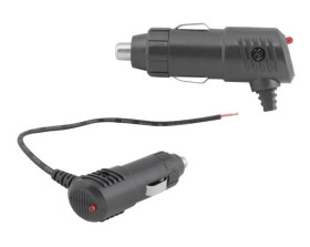 Wtyk kątowy do zapalniczki samochodowej LED z kablem 20czm 12V/24V HQ