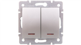 Logi Łącznik Zwierny Podwójny Led Śrubowy 10Ax 250V Srebrny 021023143 25189