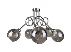 Lampa sufitowa nowoczesna 5xE27 RING SILVER