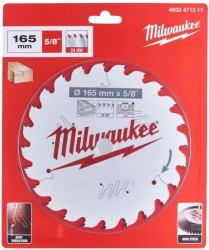 Tarcza pilarska do drewna 165mm x 15,87 mm 24 zęby MILWAUKEE
