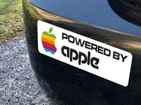Apple retro bumper sticker