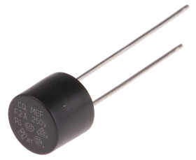Bezpiecznik nieresetowalny 2A 250V ac RS PRO F Termoplastyczne 35 A przy 250 V AC rozstaw 5.08mm
