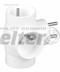 Rozgałęźnik sieciowy 3gn. okr. biały