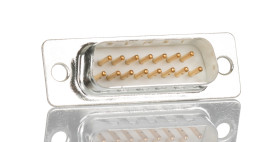 Złącze D-Sub 15-pinowe Męski Proste Montaż na panelu raster 2.77mm Złoto