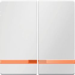 Klawisze z pomarańczową soczewką łącz. 2-kl., biały, aks