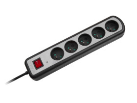 Listwa zasilajaca Rebel 5 gniazd z przełacznikiem, 1,5m (1,5mm)