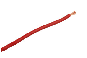 Przewód; montażowy; H07V-K (LgY); 1 żyła; linka; Cu; 1,50mm2; czerwony; PVC; -40...+70°C; 450/750V; zwój 100m; NKT; RoHS; 3,4mm;