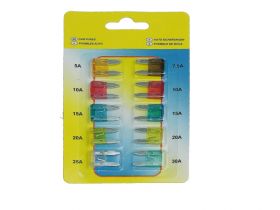 Zestaw bezpieczników samochodowych 5-30A MINI (10szt)