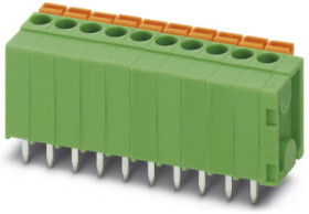 PCB terminal, 2 pole, pitch 3.81 mm, AWG 26-18, 12 A, spring-clamp connection, green, 1890471