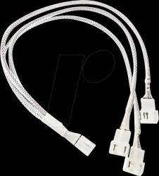 PGW-AC-KOL-160 Kolink 1-to-3 PWM fan splitter cable, 35 cm, braided, white